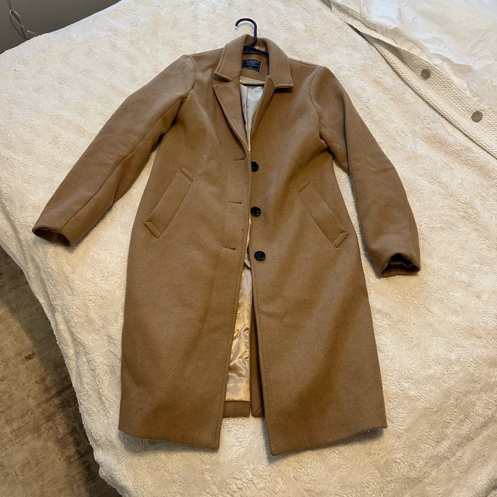 Abercrombie and fitch wool camel coat